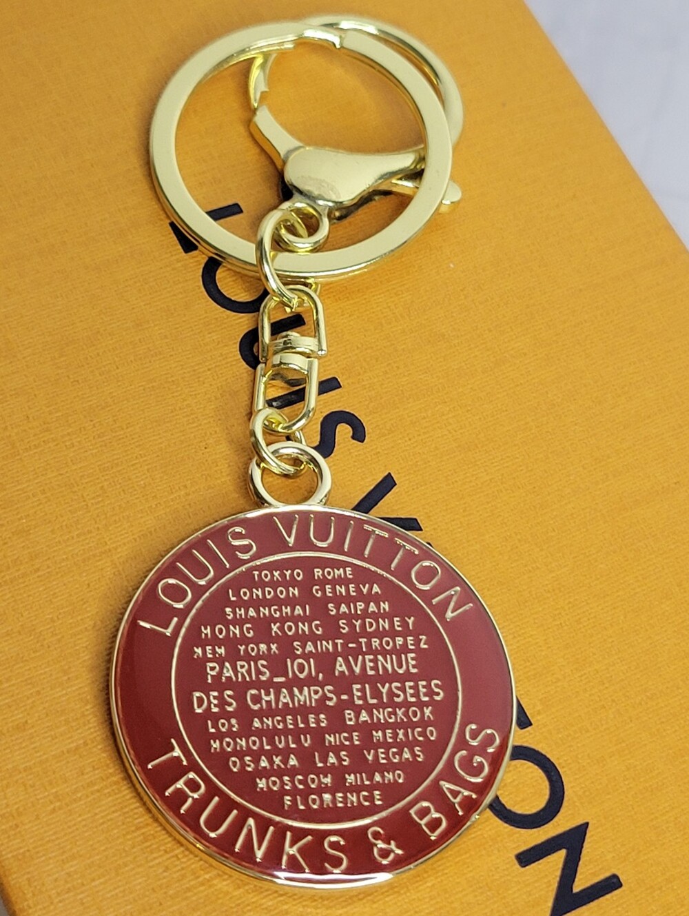 Louis Vuitton Red Enamel Trunks & Bags Key Holder with Gold Hardware